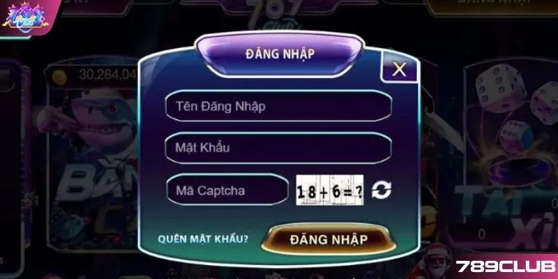 Nhập thông tin đăng nhập 789CLUB vào form được yêu cầu 